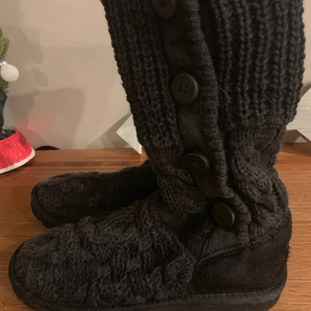 UGG Black Cable Slouch Boots Women’s 5